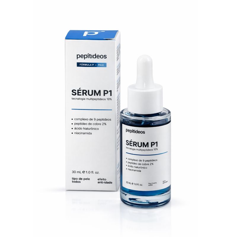 GHK-Cu Sérum Facial 2% Peptídeo de Cobre e Mais 9 Peptídeos Bioativos - Pepitideos 30ml