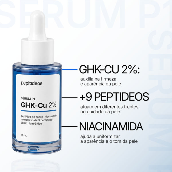 Combo peptídeos (PELE E CABELO) - Sérum P1 de GHK-CU + Tônico H1 de GHK-CU & AHK-CU