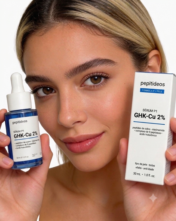 GHK-Cu Sérum Facial 2% Peptídeo de Cobre e Mais 9 Peptídeos Bioativos - Pepitideos 30ml