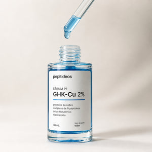 GHK-Cu Sérum Facial 2% Peptídeo de Cobre e Mais 9 Peptídeos Bioativos - Pepitideos 30ml