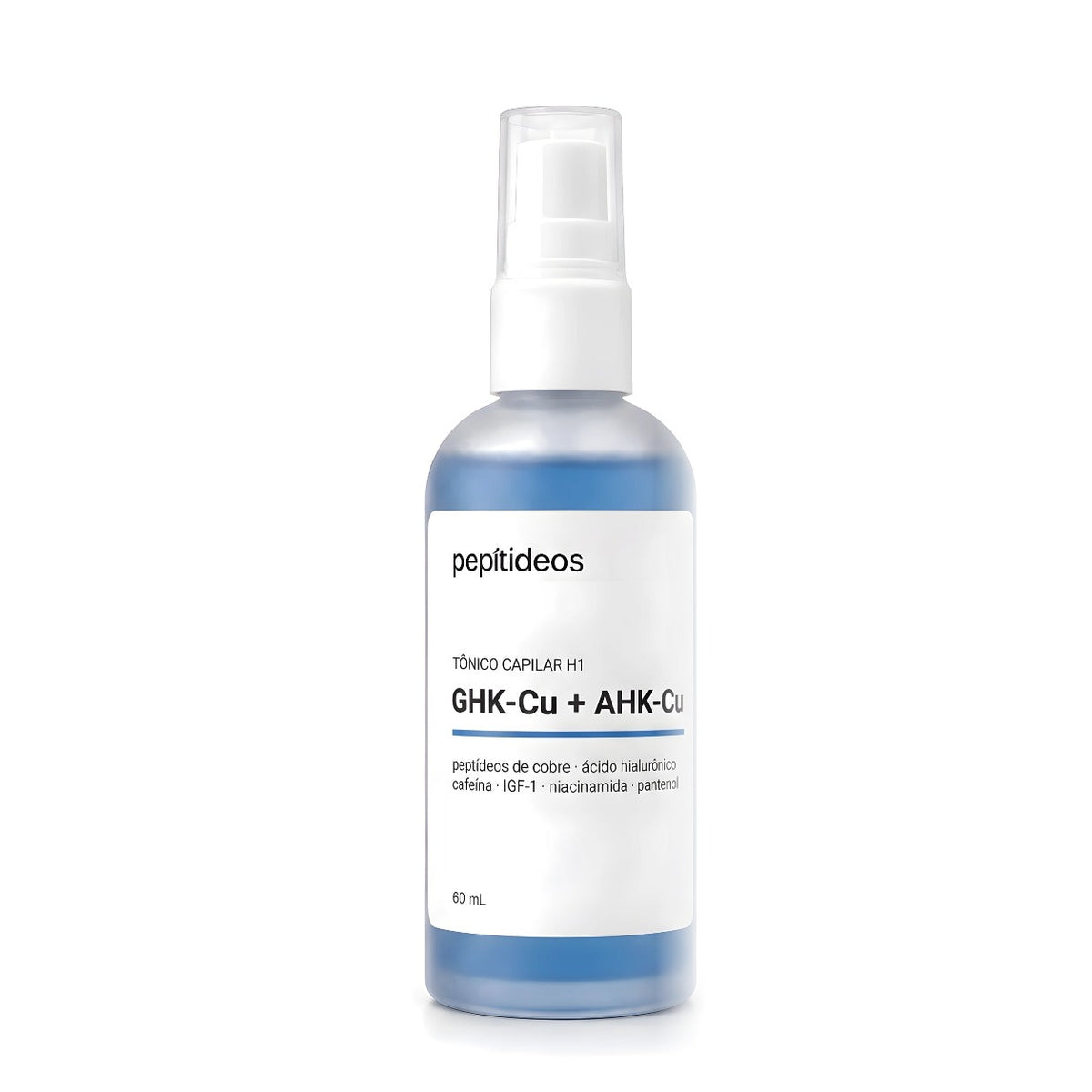 Frasco do Tônico Capilar H1 com peptídeos de cobre GHK-Cu e AHK-Cu, 60 ml — pepitideos