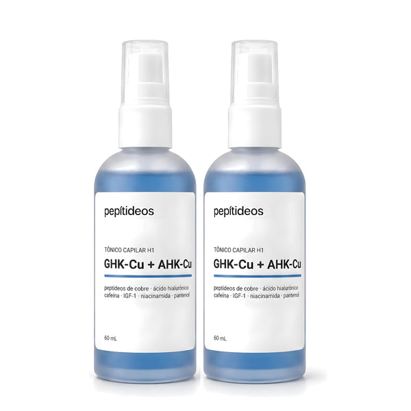 TÔNICO CAPILAR H1 - (GHK-Cu + AHK-Cu) para fortalecimento e densidade com peptídeos de cobre
